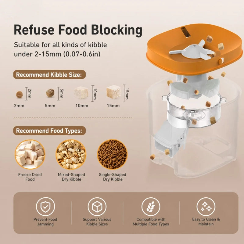Automatic Cat Feeder with Stainless Steel Bowl