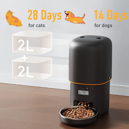 Automatic Cat Feeder with Stainless Steel Bowl