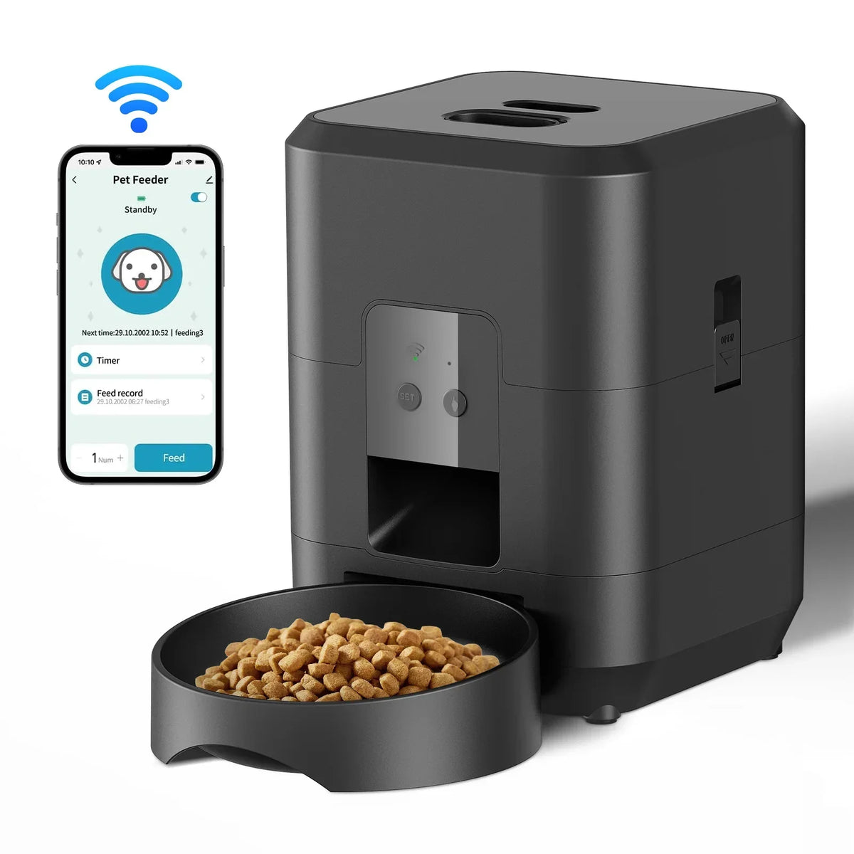 Automatic Cat Feeder with Stainless Steel Bowl